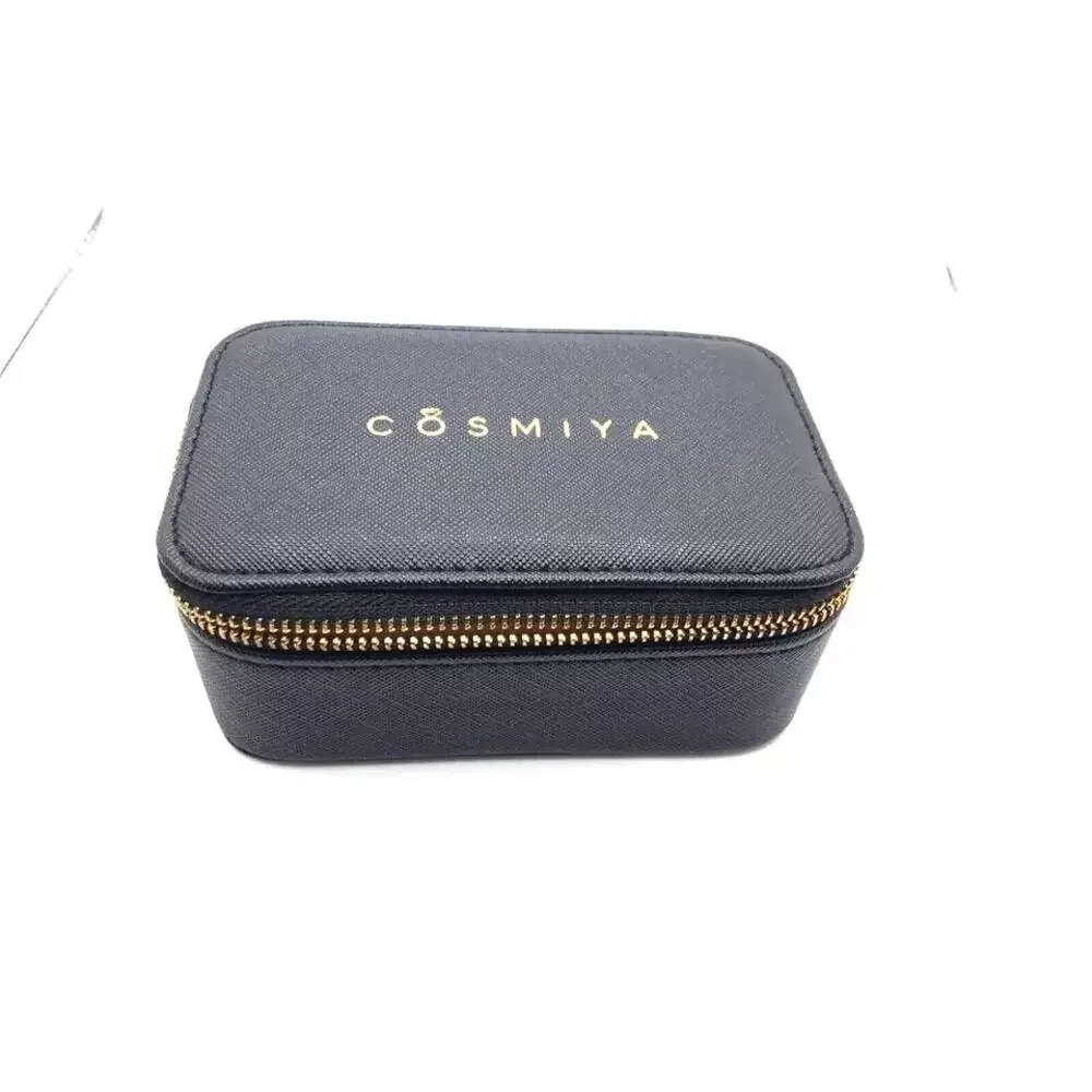 2637 Cosmiya Girls Small Luxury Vegan Leather Black Travel jewelry Box
